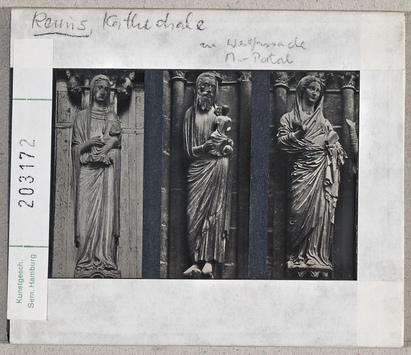 Vorschaubild Reims: Kathedrale, Westportal, Maria, Simeon, Maria aus der Heimsuchung 